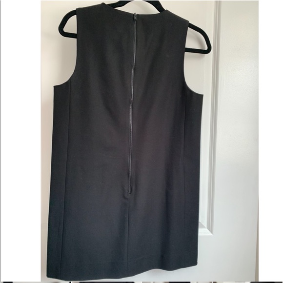 Theory Elso Calf Hair Suede Leather Panel Shift Dress Black Size 4 ($615 Retail) - Picture 8 of 11